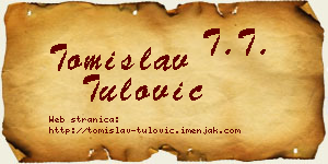 Tomislav Tulović vizit kartica